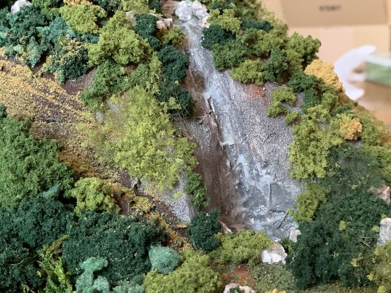 滝　Nゲージのジオラマ