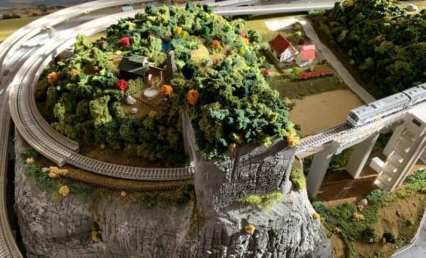 鉄道模型の宇都井駅(三江線)ジオラマ