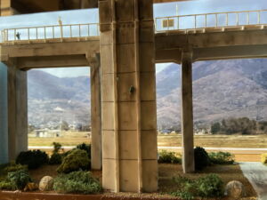 上路式単線トラス鉄橋あり鉄道模型ジオラマ